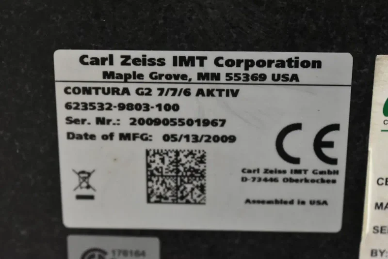 2009 ZEISS Contura G2 7.7.6 AKTIV | Coordinate Measuring Machines