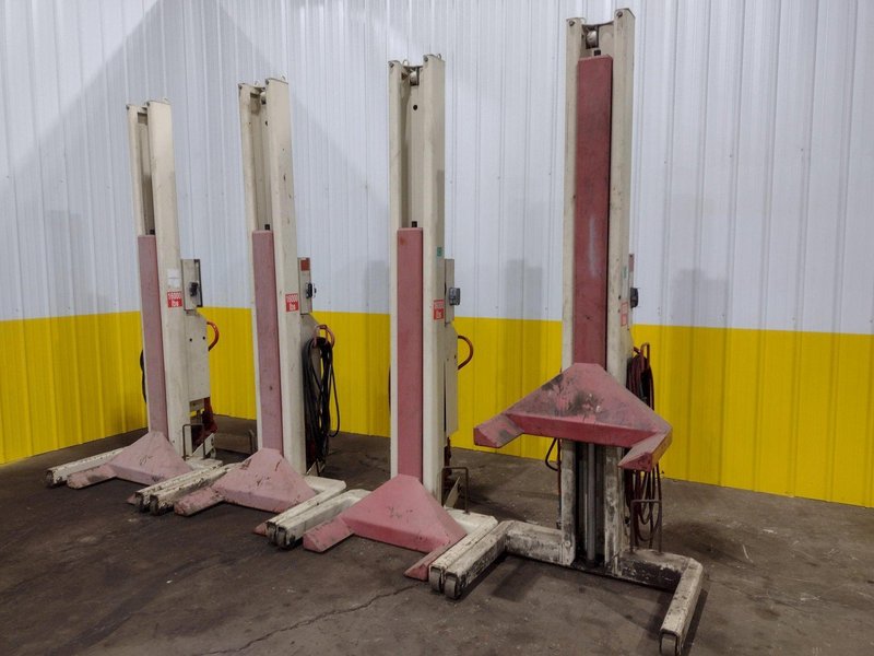 (4) 16,000 LBS STERTIL-KONI MODEL ST-1072 HEAVY DUTY MOBILE COLUMN LIFT JACKS: STOCK #19399