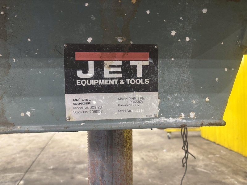 20" X 2 HP JET STOCK 708553 MODEL JDS-20 DISC SANDER: YOBRO #24240