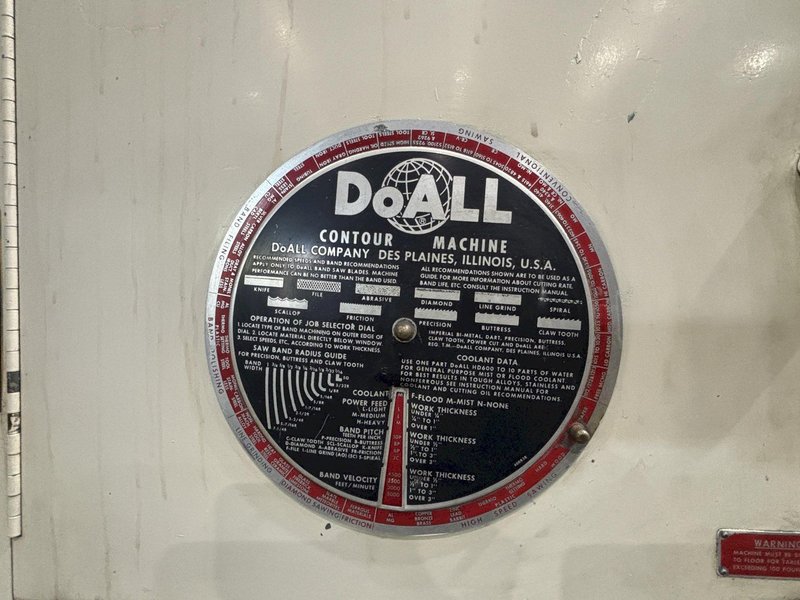 20" DOALL MODEL #2012-2H3 VERTICAL BANDSAW WITH POWER TABLE: STOCK #23564