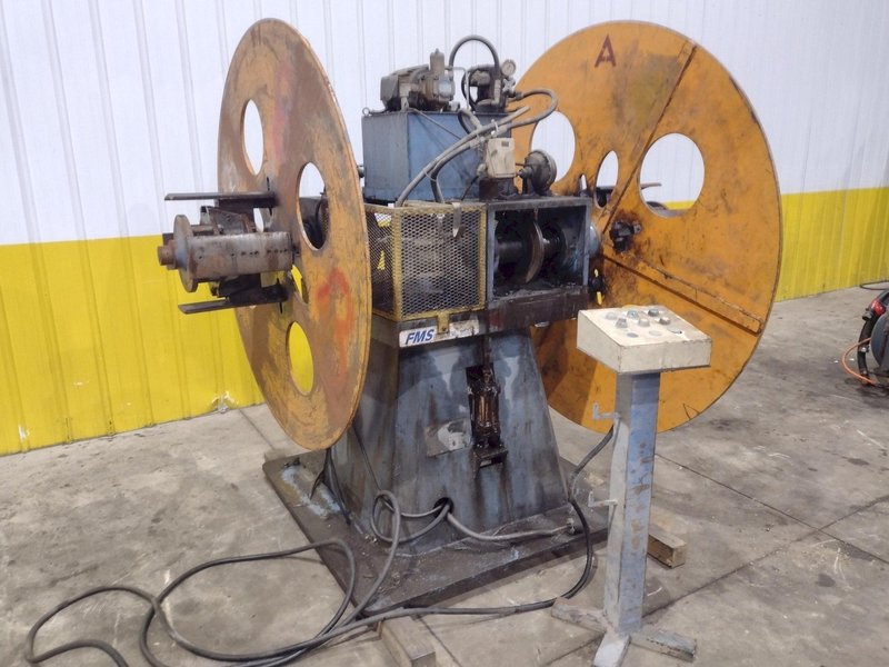 10,000 LBS FMS (FREEDOM MILL SYSTEMS) MODEL #UCD-550 DOUBLE END UNCOILER / COIL REEL: YOBRO #24900