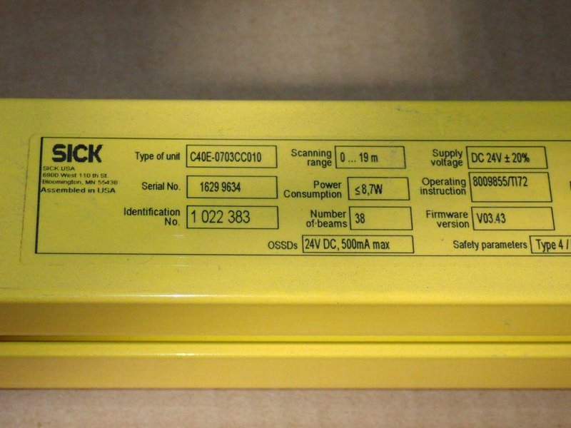 Sick Light Curtain Pair - C4k5-0703ccxx0b Kit