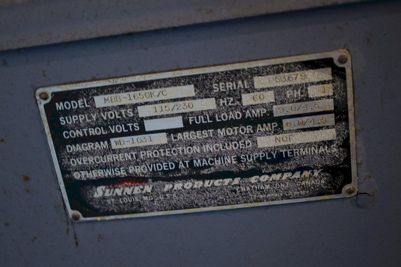 SUNNEN MODEL #MBB-1650  HONE: STOCK #75812