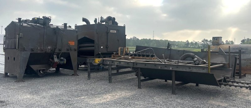 72" WIDE x 18" HIGH PANGBORN MODEL #ES1821-125 TOP &amp; BOTTOM PLATE SHOT BLAST MACHINE, WITH DUST COLLECTOR: YOBRO #25181