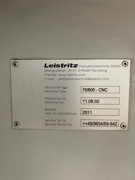 LEISTRITZ POLYMAT 70/600 CNC Keyseater Broach 2.75” x 23.62” 2011’ #6891