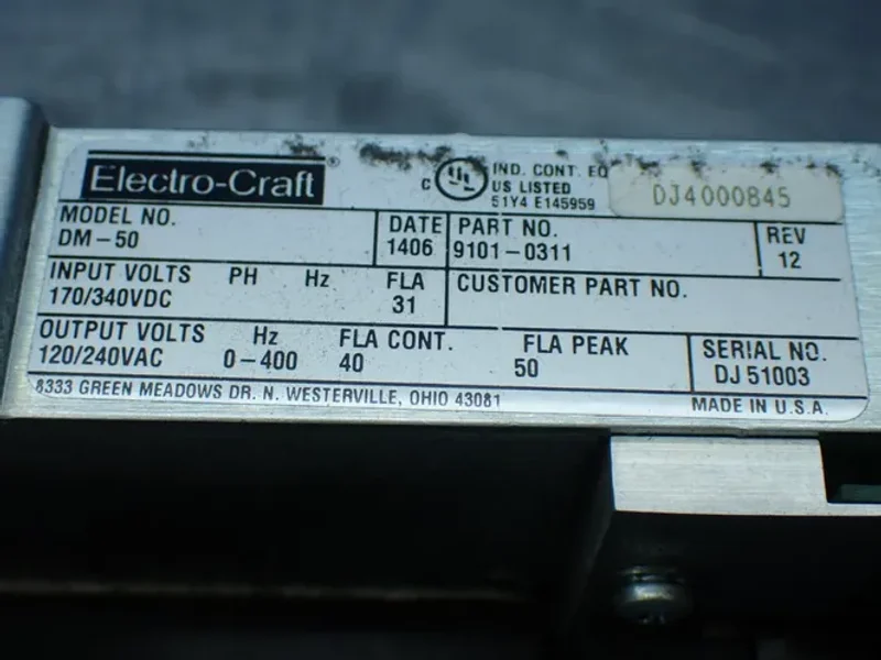 Electro-craft Bru-500 Drive Module - 9101-0311
