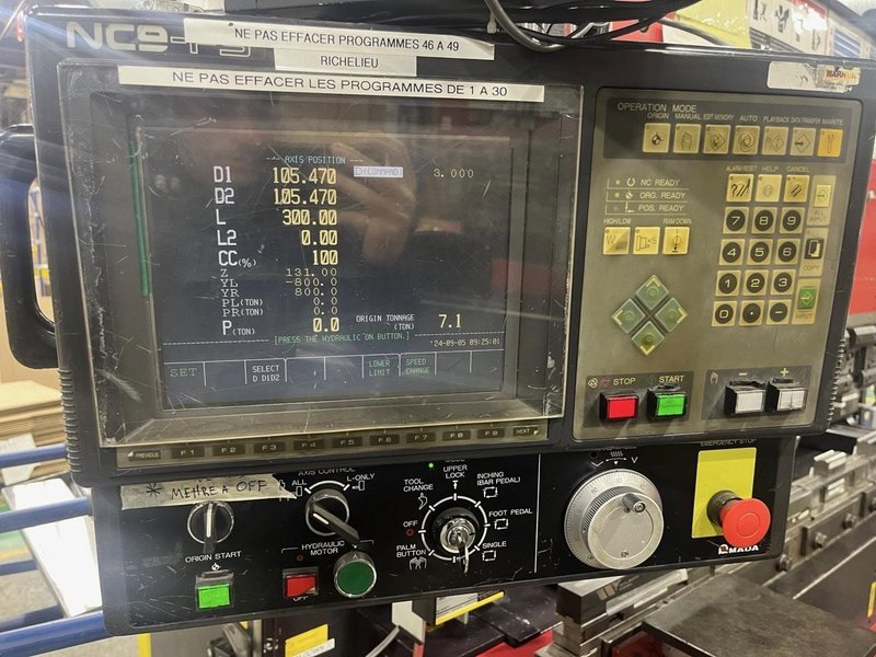 80 Ton x 8′ Amada FBD-8025FS, 1999 – NC-9 Control