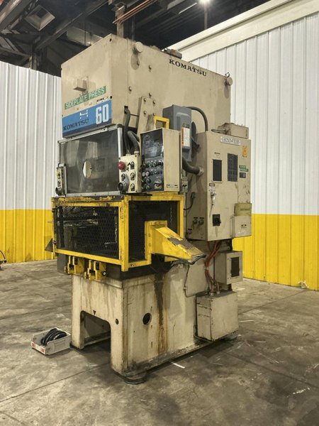 66 TON KOMATSU MODEL #OBS60-3 GAP FRAME PRESS 6.3" STROKE &amp; 6" SONORUKA COIL FEED LINE: YOBRO #25937