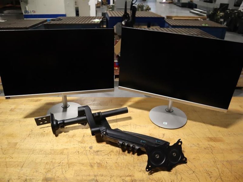 Acer 27&quot; Monitors w/ Adjustable Stands (2) &amp; Dual Monitor Mount- Auction Item