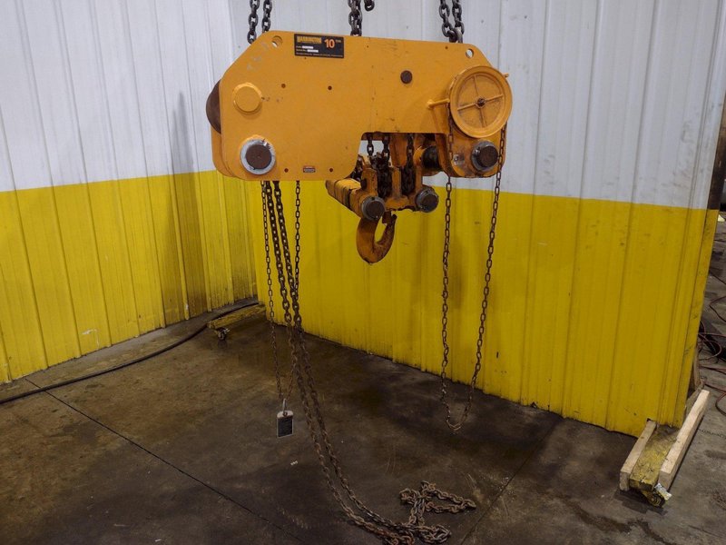 10 TON HARRINGTON MODEL #SHB100 CHAIN HOIST &amp; TROLLY: YOBRO #25079