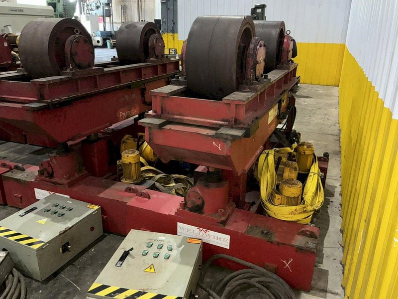 300 TON X 120" DIAMETER WELDWIRE MODEL #CAS-150 TRACK MOUNTED POWERED TANK TURNING ROLLS, 1 DRIVE &amp; 3 IDLERS: YOBRO #25736