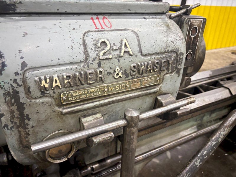 #2A WARNER &amp; SWASEY MODEL #M-510 TURRET LATHE WITH BAR FEED: YOBRO #24459