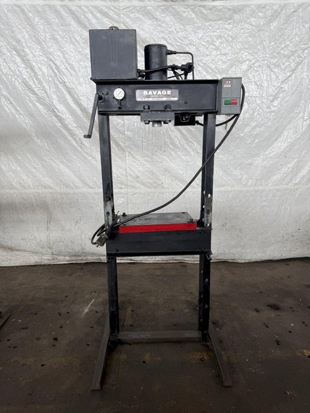 25 TON SAVAGE PNEUMATIC H-FRAME PRESS. STOCK # 0559925