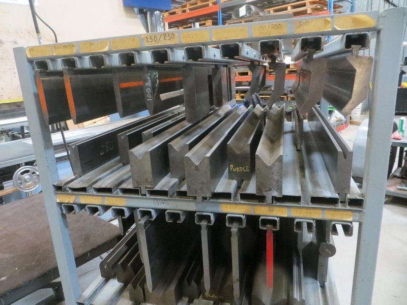 Press Brake Dies on Portable Rack w Contents- Auction Item