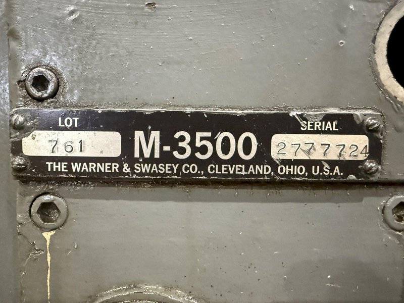 3A WARNER &amp; SWASEY MODEL #3A-3500 SQUARE HAED SADDLE TYPE TURRET LATHE: YOBRO #25770