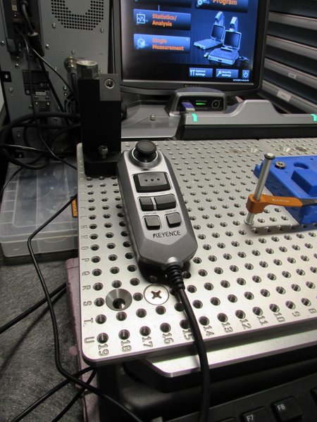Keyence XM-M1200 Coordinate Measuring System with XM-P1000 Probe, XM-1600 Handheld Controller, XM-S1200 Base and Movable Stage, Software, XM-C1000 Computer Unit and  Monitor Screen