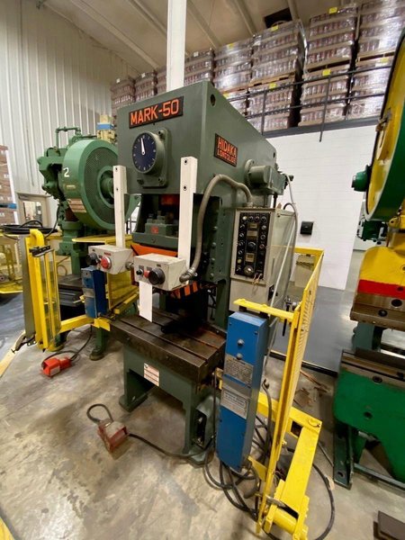 50 TON SUTHERLAND MARK 50 GAP FRAME PRESS, 4.3" STR, 10.6" DIE HEIGHT, 2.3" ADJ, 33" X 17.3" BA, 50-85 SPM VARI