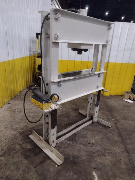 50 TON ENERPAC H-FRAME AIR OVER OIL SHOP PRESS: YOBRO #25793