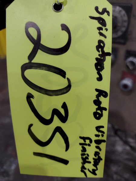 5 CUBIC FOOT ROTO FINISH MODEL #0405MS SPIRATRON VIBRATORY PART DEBURRING FINISHER: STOCK #20351