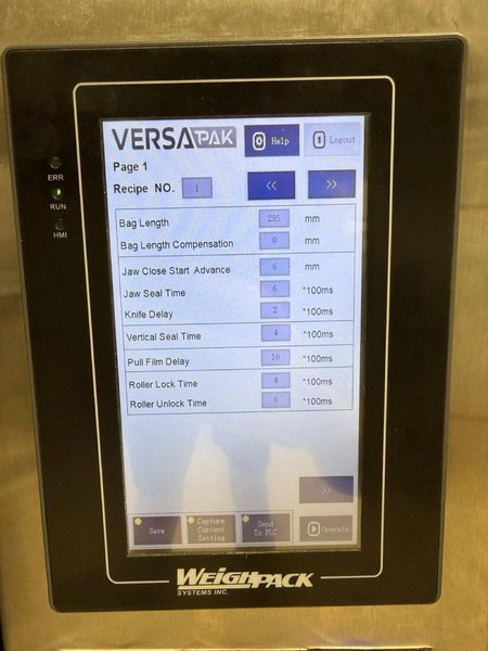 WeighPack VersaPak Vertical Form Fill Seal (VFFS) Packaging Machine, 2025 – w/ Air Compressor