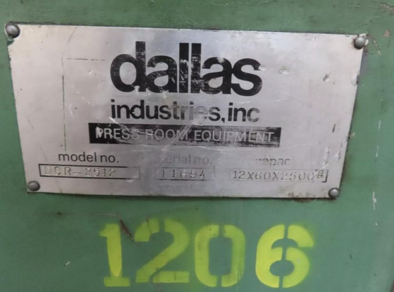 12" X 60" X 2,500 LBS DALLAS DCR-2512 COIL REEL. STOCK # 0537726