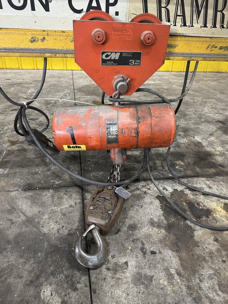 3 TON X 17' CLEVELAND TRAMRAIL UNDERSLUNG BRIDGE CRANE W/3-TON CM LODESTAR HOIST: STOCK #23053