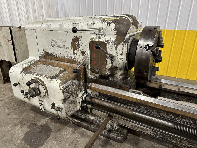 32" X 168" AMERICAN PACEMAKER HEAVY DUTY ENGINE LATHE, 3" HOLE: STOCK #20075