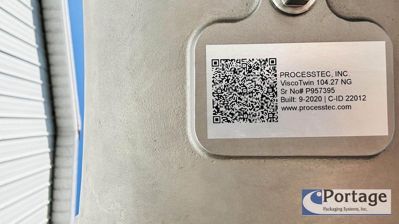 Processtec Inc. 104.27 NG Sanitary Screw Pump  | 40Hp Wash-down Pump Cart Assembly  |  w/AB Touchscreen Controls