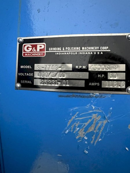 12&quot; X 24&quot; X 60 HP G&amp;P MACHINERY MODEL #S-7743-F BELT TYPE SURFACE GRINDER: STOCK #20596
