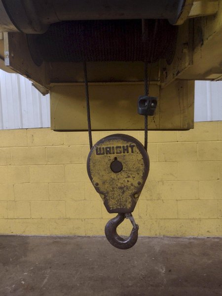 2000 LBS X 36' LIFT ACCO WRIGHT POWERED CABLE HOIST WITH POWERED TROLLEY : STOCK #14984