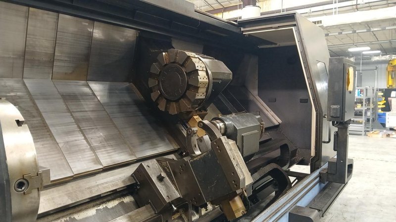 Doosan Puma 800L CNC Lathe, 2012 – Schunk Hyd Steady, 12″ Big Bore, Chip Conveyor, 4233 Cut Hours