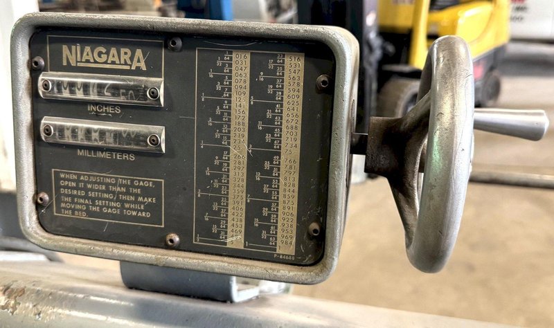 5' x 14 Ga. Niagara Power Shear Model 15, 24" FOMBG, Sq. Arm, Front Supports
