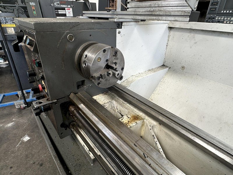 Clausing Colchester 13" Manual Lathe DRO 440 Volt w/ 8" 3 Jaw Chuck, 5C Collet, Guard Top, Dolores Tool Post, Tool Blocks, Trve Dial, and Tooling