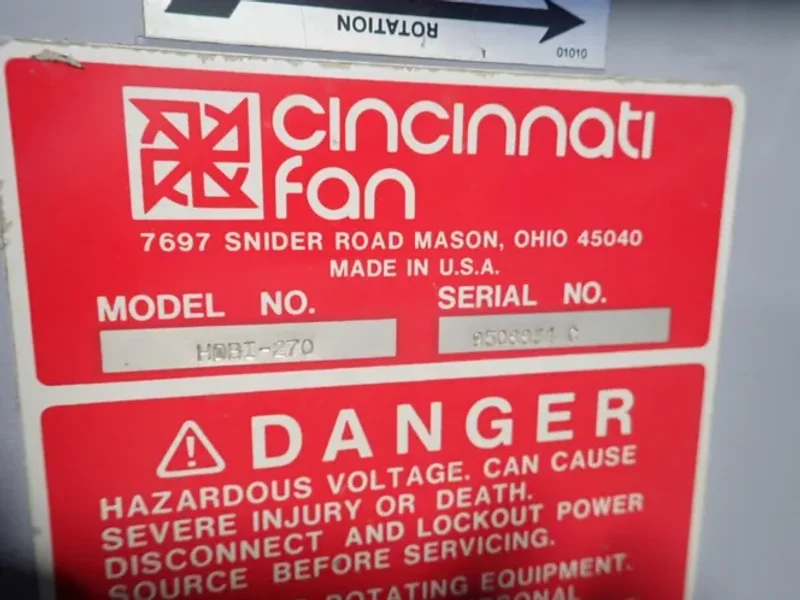 CINCINNATI FAN 20 HP BLOWER  -  HDBI-270