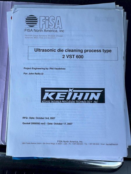 3 TANK FISA MODEL #3VST-350P ULTRASONIC PARTS BASKET TYPE CLEANING SYSTEM: STOCK #20623