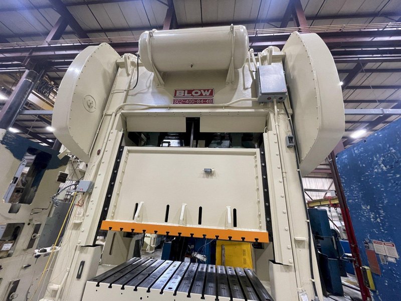 400 ton Blow SC2-400-84-48 Used Straight Side Mechanical Metal Stamping Press For Sale, Year 1989, RECONDITIONED!