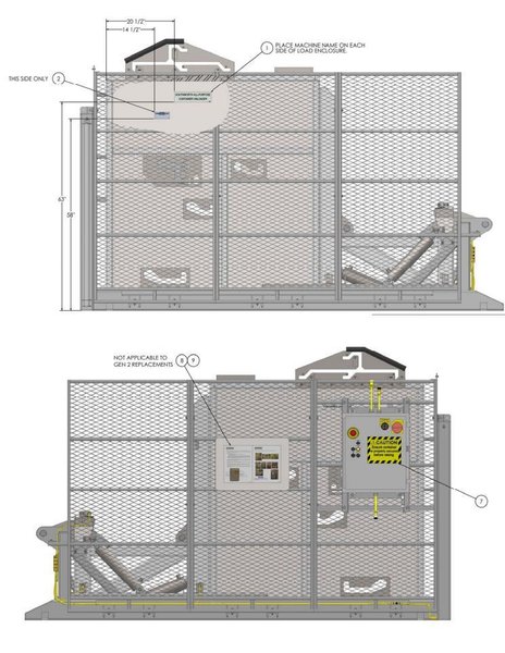 54" X 60" X 5000 LBS SOUTHWORTH MODEL #L006035-9 CONTAINER FLIPPER UNLOADING MACHINE: STOCK #17010