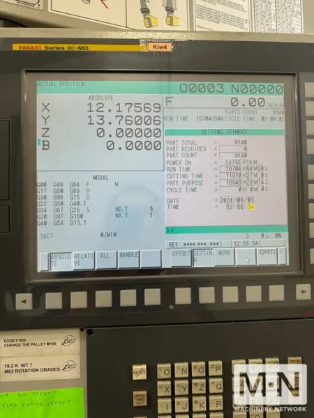 Kiwa KMH300-F001 Full 4th-Axis CNC Horizontal Machining Center, 2014