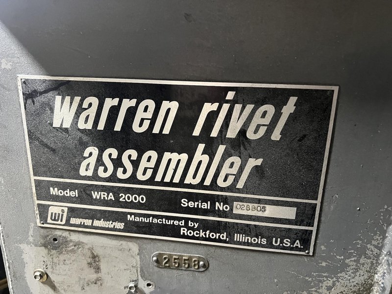 Warren Model WRA-2000 Rivet Assembly Machine
