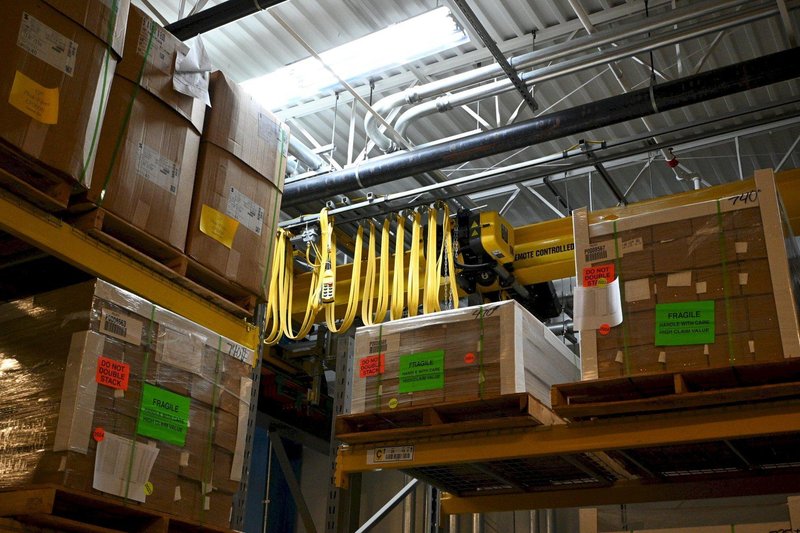 3 TON X 31' SPAN X 80' LONG X 14'  LIFT  MASS R&amp;M SINGLE GIRDER OVERHEAD CRANE SYSTEM, 2009: STOCK #23154