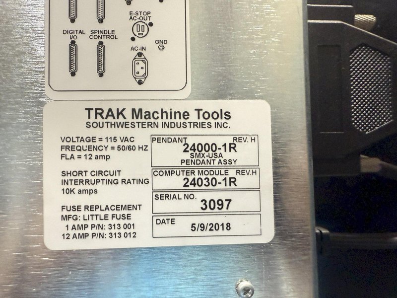 2018 Southwestern Industries SWI TRAK DPM 3-Axis CNC Bed Mill For Sale