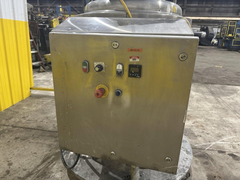 50 GALLON X 2 HP FELDMEIER STAINLESS STEEL HEATED TANK WITH AGITATION: STOCK #22121