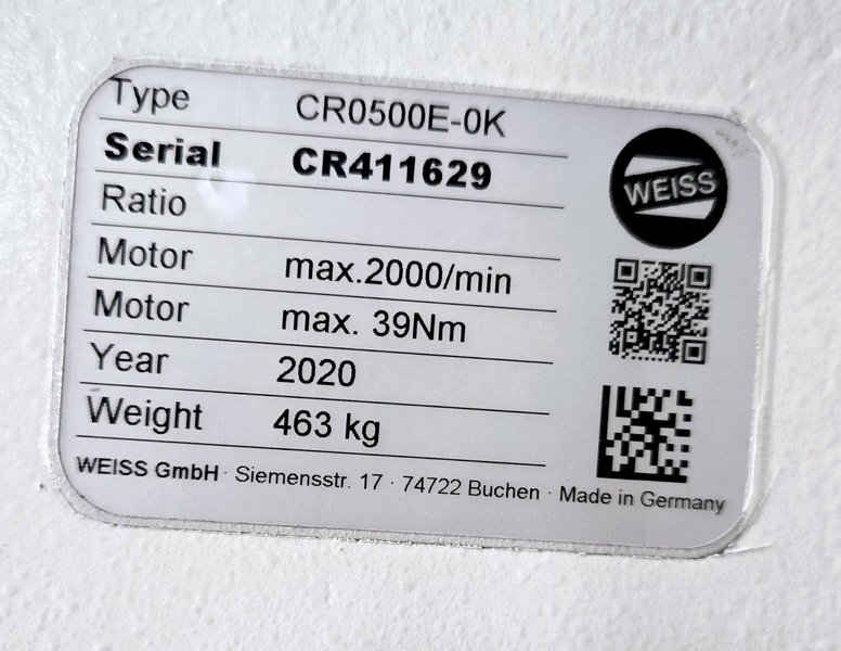 WEISS CR0500E-0K ROTARY INDEXER USED