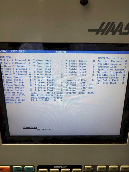 Haas SL-20B Big Bore CNC Lathe, 2003