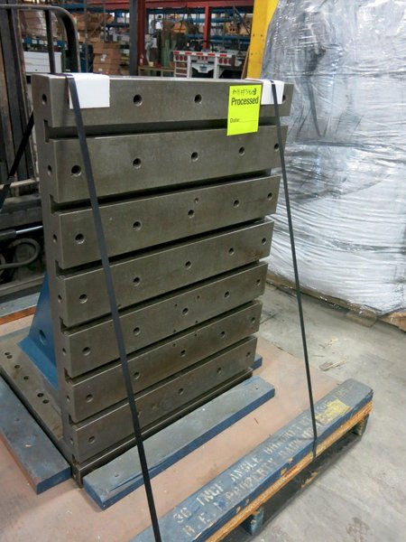 Machined Angle Plate - 24-1/2&quot; w x 36&quot;&#039; Ht. Face, Base 24-1/4&quot; x 24-3/4&quot; Wide (Approx) - T-Slots and Drilled/Tapped (Pair)
