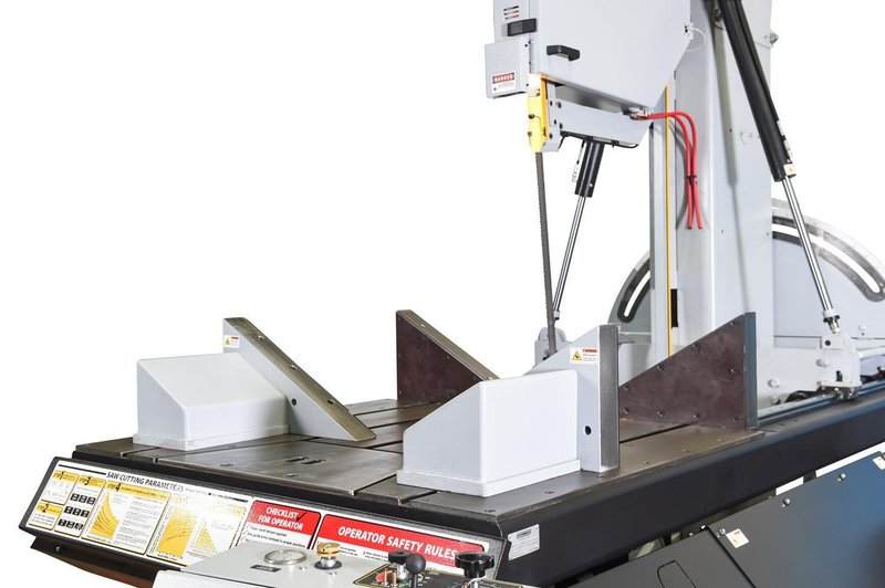 NEW - 30"H x 25"W HYD-MECH V-25 SEMI-AUTOMATIC VERTICAL TILT FRAME BAND SAW