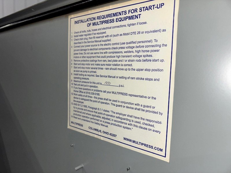 8 TON MULTIPRESS MODEL #M5P-8 HYDRAULIC C-FRAME PRESS: YOBRO #24267