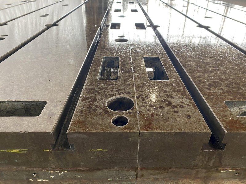 96&quot; X 144&quot; X 12&quot; GIDDINGS AND LEWIS T-SLOTTED FLOOR PLATE. STOCK # 1163121