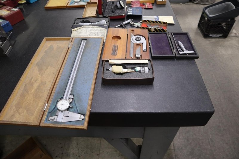 Assorted Measuring Tools, Micrometers, Chamfer Guage, Precision Protractor, Depth Mics, Bore Gauges, Thread Checkers and More- Auction Item