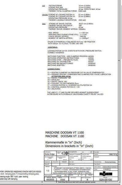 New, 45” Rohm Hydraulic Indexing Chuck with Hydraulic Power Unit